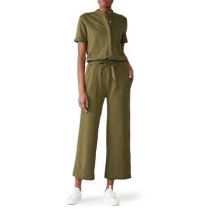 KINLY Green Terry Utility Elastic Waist Jumpsuit | XL